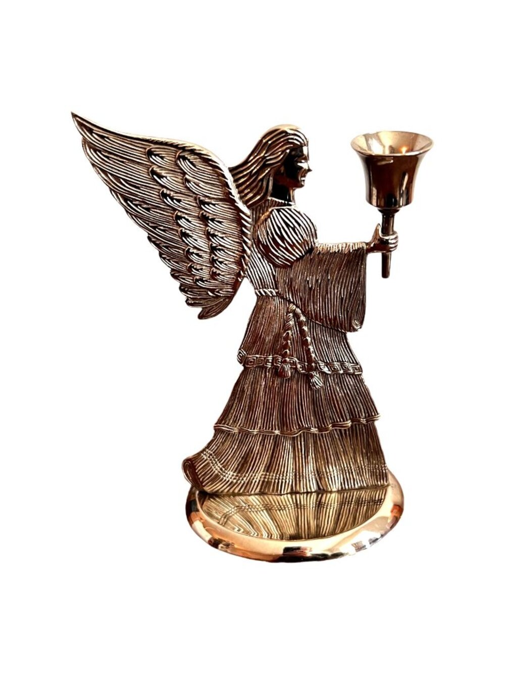 Vintage 1994 International Silver Co Angel Candle Holder Silver Plated 9 In